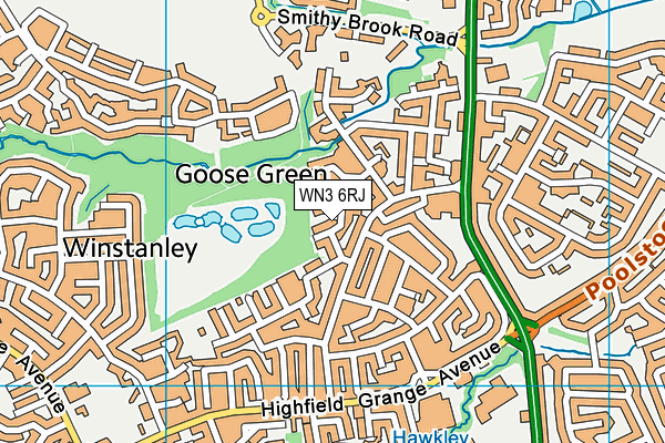 WN3 6RJ map - OS VectorMap District (Ordnance Survey)