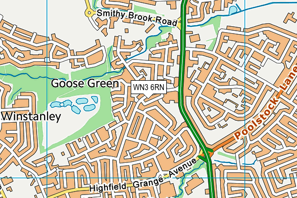 WN3 6RN map - OS VectorMap District (Ordnance Survey) WN3 6RN map - OS VectorMap District (Ordnance Survey)