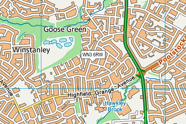 WN3 6RW map - OS VectorMap District (Ordnance Survey) WN3 6RW map - OS VectorMap District (Ordnance Survey)