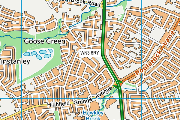 WN3 6RY map - OS VectorMap District (Ordnance Survey) WN3 6RY map - OS VectorMap District (Ordnance Survey)