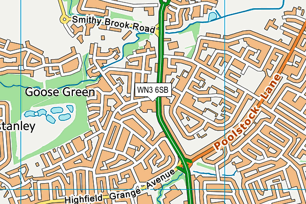WN3 6SB map - OS VectorMap District (Ordnance Survey) WN3 6SB map - OS VectorMap District (Ordnance Survey)