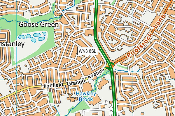 WN3 6SL map - OS VectorMap District (Ordnance Survey) WN3 6SL map - OS VectorMap District (Ordnance Survey)
