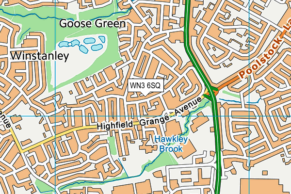 WN3 6SQ map - OS VectorMap District (Ordnance Survey) WN3 6SQ map - OS VectorMap District (Ordnance Survey)