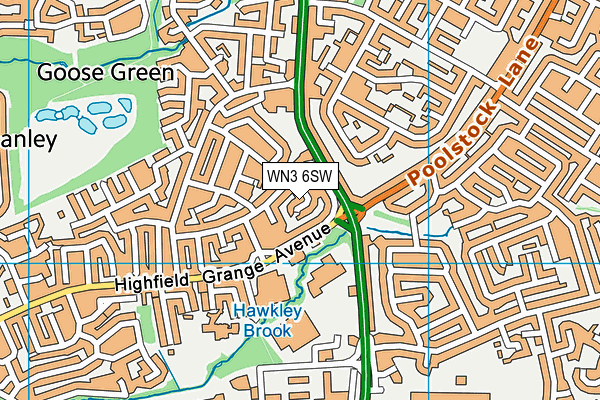 WN3 6SW map - OS VectorMap District (Ordnance Survey) WN3 6SW map - OS VectorMap District (Ordnance Survey)