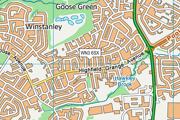 WN3 6SX map - OS VectorMap District (Ordnance Survey) WN3 6SX map - OS VectorMap District (Ordnance Survey)