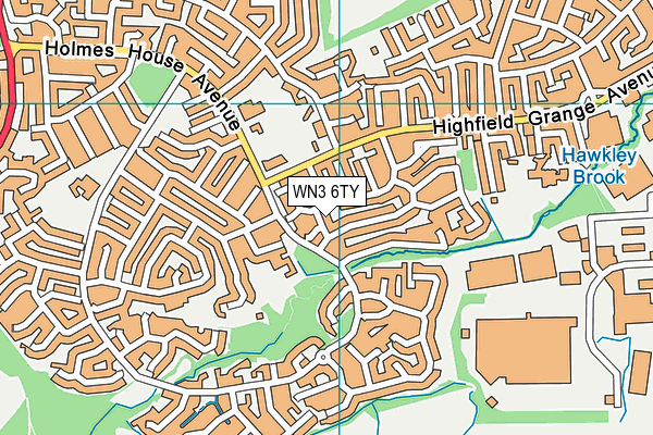 WN3 6TY map - OS VectorMap District (Ordnance Survey) WN3 6TY map - OS VectorMap District (Ordnance Survey)