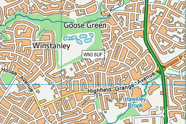 WN3 6UF map - OS VectorMap District (Ordnance Survey) WN3 6UF map - OS VectorMap District (Ordnance Survey)