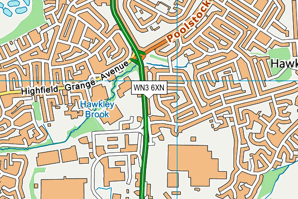 WN3 6XN map - OS VectorMap District (Ordnance Survey) WN3 6XN map - OS VectorMap District (Ordnance Survey)