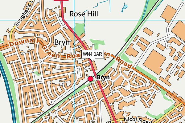 WN4 0AR map - OS VectorMap District (Ordnance Survey) WN4 0AR map - OS VectorMap District (Ordnance Survey)