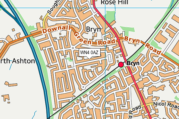 WN4 0AZ map - OS VectorMap District (Ordnance Survey) WN4 0AZ map - OS VectorMap District (Ordnance Survey)
