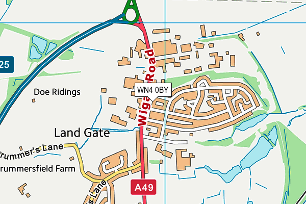 WN4 0BY map - OS VectorMap District (Ordnance Survey) WN4 0BY map - OS VectorMap District (Ordnance Survey)