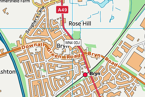 WN4 0DJ map - OS VectorMap District (Ordnance Survey)