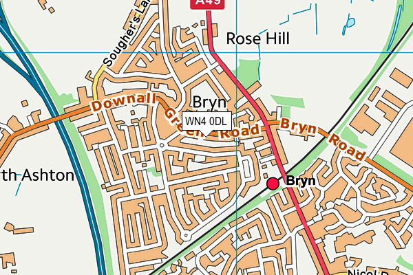 WN4 0DL map - OS VectorMap District (Ordnance Survey) WN4 0DL map - OS VectorMap District (Ordnance Survey)