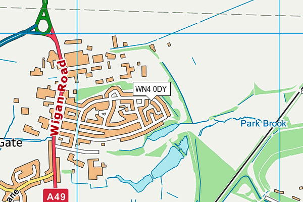 WN4 0DY map - OS VectorMap District (Ordnance Survey)