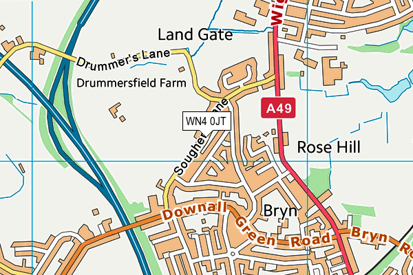WN4 0JT map - OS VectorMap District (Ordnance Survey) WN4 0JT map - OS VectorMap District (Ordnance Survey)