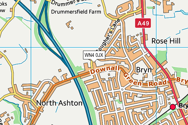 WN4 0JX map - OS VectorMap District (Ordnance Survey) WN4 0JX map - OS VectorMap District (Ordnance Survey)
