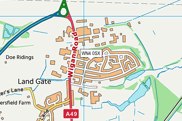 WN4 0SX map - OS VectorMap District (Ordnance Survey) WN4 0SX map - OS VectorMap District (Ordnance Survey)