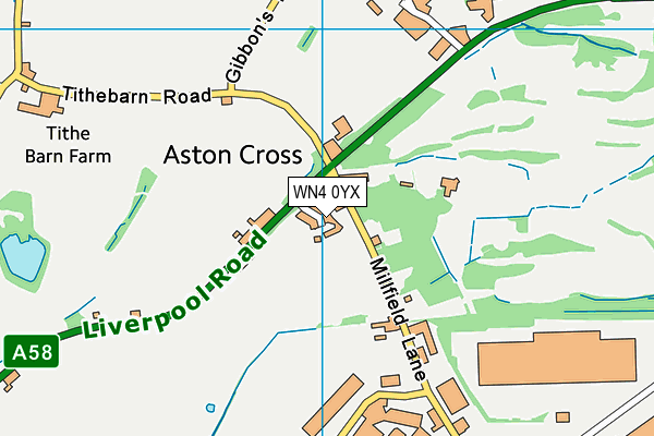 WN4 0YX map - OS VectorMap District (Ordnance Survey) WN4 0YX map - OS VectorMap District (Ordnance Survey)
