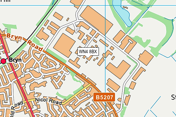 WN4 8BX map - OS VectorMap District (Ordnance Survey) WN4 8BX map - OS VectorMap District (Ordnance Survey)