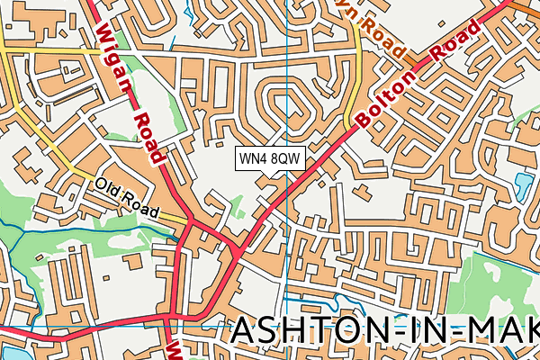 WN4 8QW map - OS VectorMap District (Ordnance Survey) WN4 8QW map - OS VectorMap District (Ordnance Survey)
