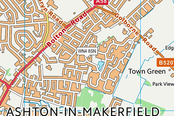WN4 8SN map - OS VectorMap District (Ordnance Survey) WN4 8SN map - OS VectorMap District (Ordnance Survey)
