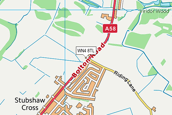 WN4 8TL map - OS VectorMap District (Ordnance Survey) WN4 8TL map - OS VectorMap District (Ordnance Survey)