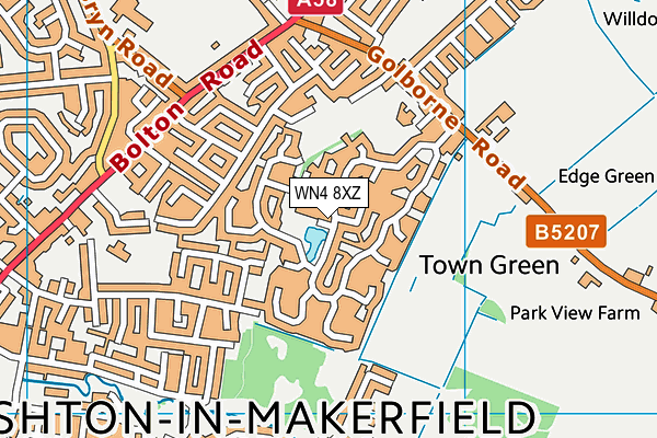 WN4 8XZ map - OS VectorMap District (Ordnance Survey) WN4 8XZ map - OS VectorMap District (Ordnance Survey)