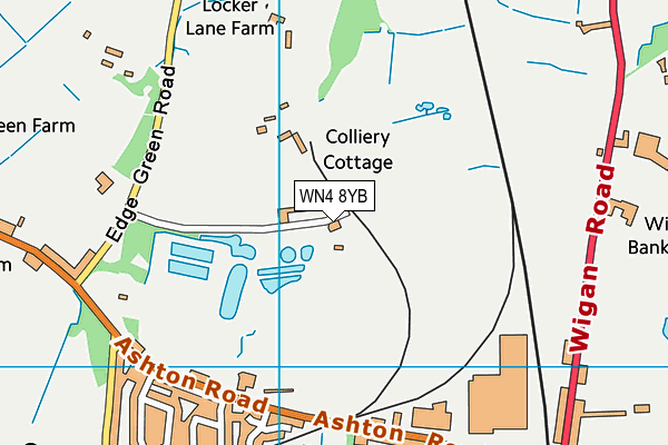 WN4 8YB map - OS VectorMap District (Ordnance Survey) WN4 8YB map - OS VectorMap District (Ordnance Survey)