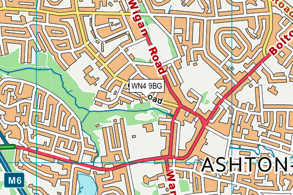 WN4 9BG map - OS VectorMap District (Ordnance Survey)