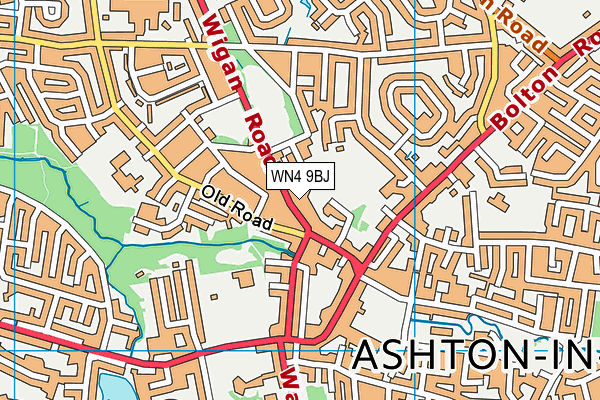 WN4 9BJ map - OS VectorMap District (Ordnance Survey) WN4 9BJ map - OS VectorMap District (Ordnance Survey)