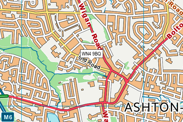 WN4 9BQ map - OS VectorMap District (Ordnance Survey)