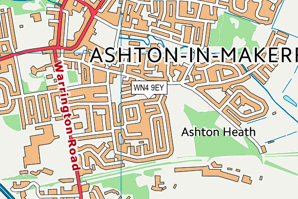 WN4 9EY map - OS VectorMap District (Ordnance Survey) WN4 9EY map - OS VectorMap District (Ordnance Survey)