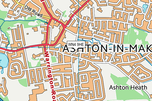 WN4 9HE map - OS VectorMap District (Ordnance Survey) WN4 9HE map - OS VectorMap District (Ordnance Survey)