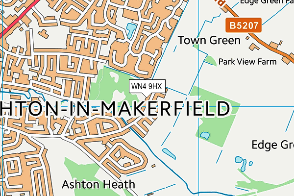 WN4 9HX map - OS VectorMap District (Ordnance Survey) WN4 9HX map - OS VectorMap District (Ordnance Survey)