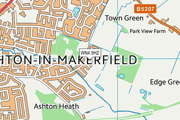 WN4 9HZ map - OS VectorMap District (Ordnance Survey) WN4 9HZ map - OS VectorMap District (Ordnance Survey)