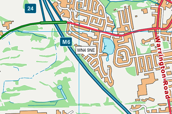 WN4 9NE map - OS VectorMap District (Ordnance Survey) WN4 9NE map - OS VectorMap District (Ordnance Survey)