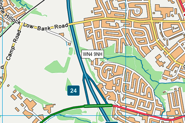 WN4 9NH map - OS VectorMap District (Ordnance Survey) WN4 9NH map - OS VectorMap District (Ordnance Survey)