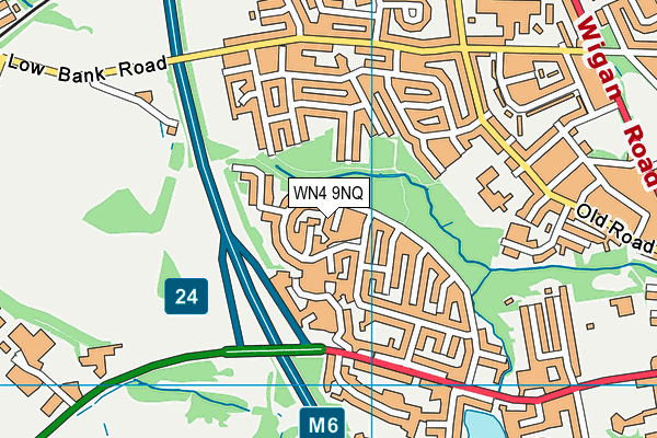WN4 9NQ map - OS VectorMap District (Ordnance Survey) WN4 9NQ map - OS VectorMap District (Ordnance Survey)