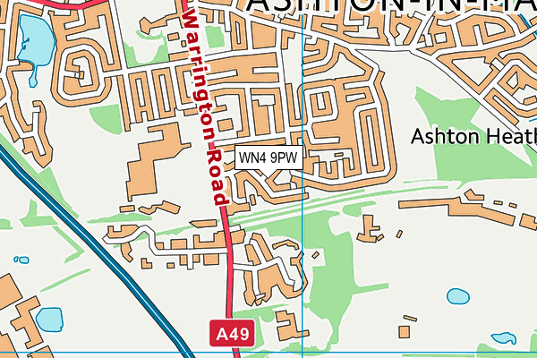 WN4 9PW map - OS VectorMap District (Ordnance Survey) WN4 9PW map - OS VectorMap District (Ordnance Survey)