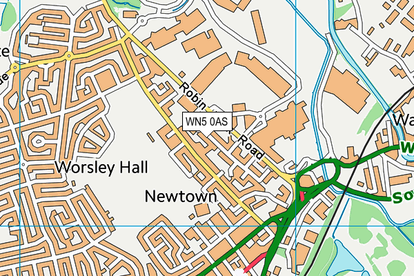 WN5 0AS map - OS VectorMap District (Ordnance Survey)