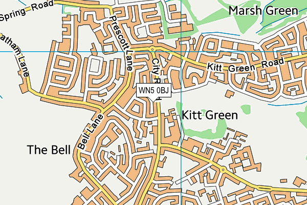 WN5 0BJ map - OS VectorMap District (Ordnance Survey)