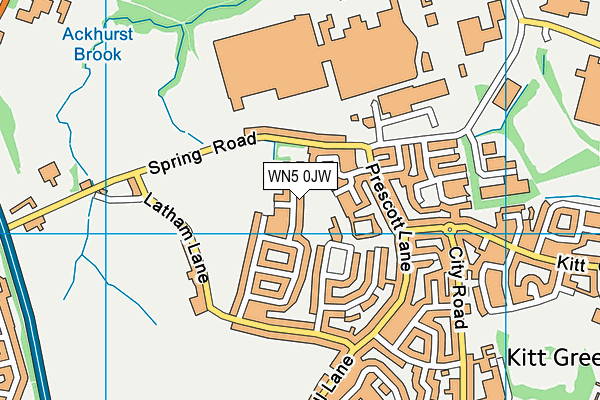 WN5 0JW map - OS VectorMap District (Ordnance Survey) WN5 0JW map - OS VectorMap District (Ordnance Survey)