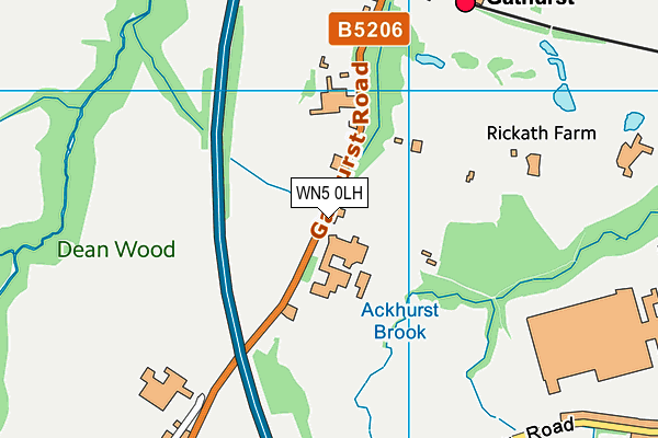 WN5 0LH map - OS VectorMap District (Ordnance Survey) WN5 0LH map - OS VectorMap District (Ordnance Survey)