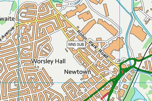 WN5 0UB map - OS VectorMap District (Ordnance Survey)