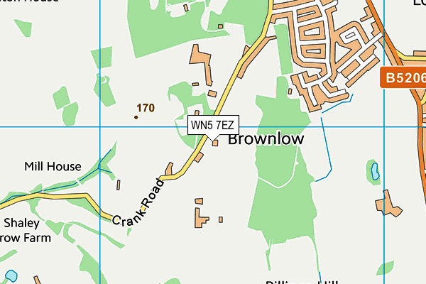 WN5 7EZ map - OS VectorMap District (Ordnance Survey)