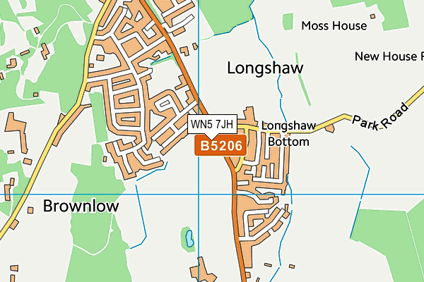 WN5 7JH map - OS VectorMap District (Ordnance Survey)
