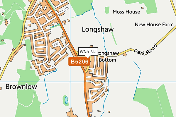 WN5 7JJ map - OS VectorMap District (Ordnance Survey) WN5 7JJ map - OS VectorMap District (Ordnance Survey)