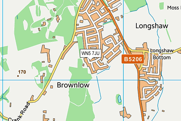 WN5 7JU map - OS VectorMap District (Ordnance Survey)