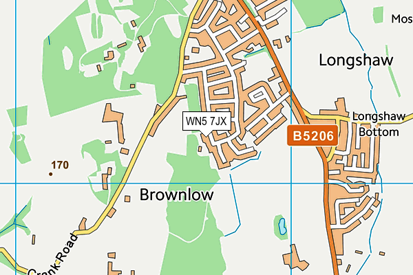 WN5 7JX map - OS VectorMap District (Ordnance Survey)