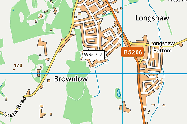 WN5 7JZ map - OS VectorMap District (Ordnance Survey)